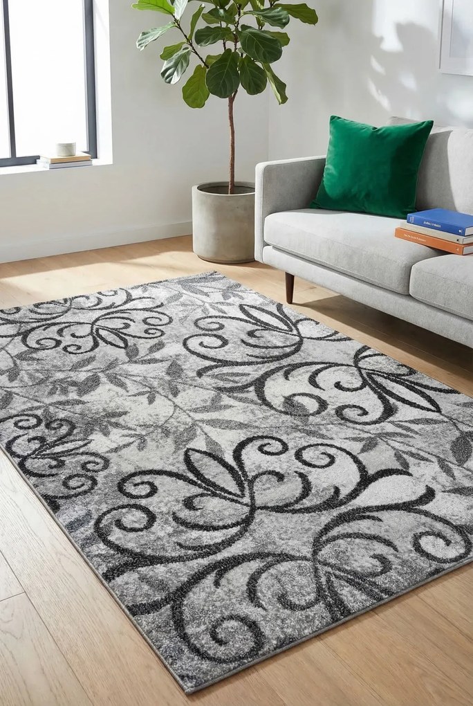 Prostokątny wzorzysty dywan w nowoczesnym stylu P8-H00