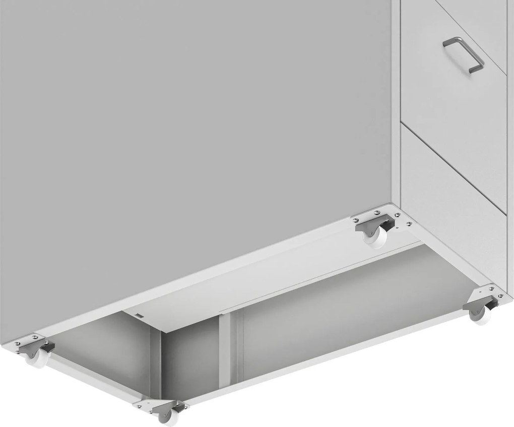 Szafka kartotekowa na kółkach, metalowa, 8 szuflad, na dokumenty, szara, 300x1100x600 mm: SARA V8