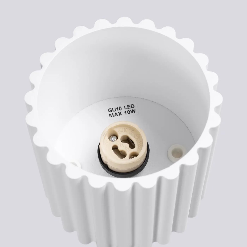 Plafon AURA 1 biały GU10 ryflowany SOLLUX  LIGHTING