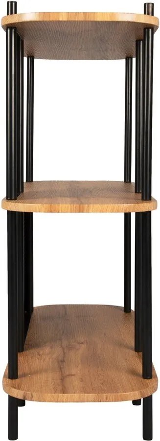 Czarny stalowy regał Leitmotiv Sole, 80x83,5 cm