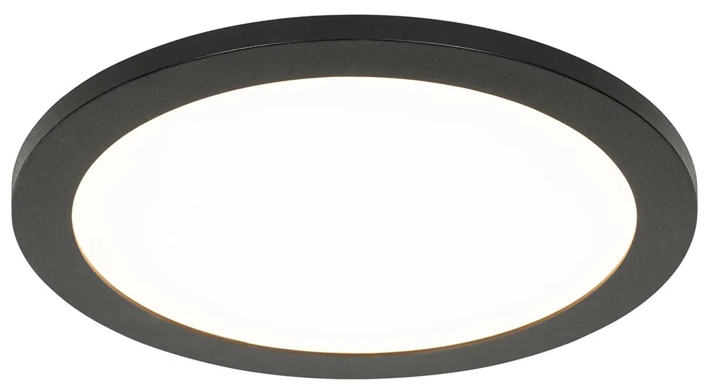 Nowoczesna lampa sufitowa czarna 30 cm z diodą LED IP44 - Steve Nowoczesny Oswietlenie wewnetrzne