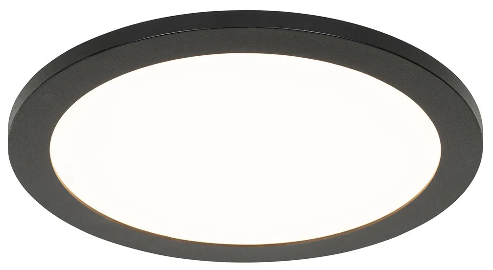 Nowoczesna lampa sufitowa czarna 30 cm z LED IP44 - Steve Nowoczesny Oswietlenie wewnetrzne