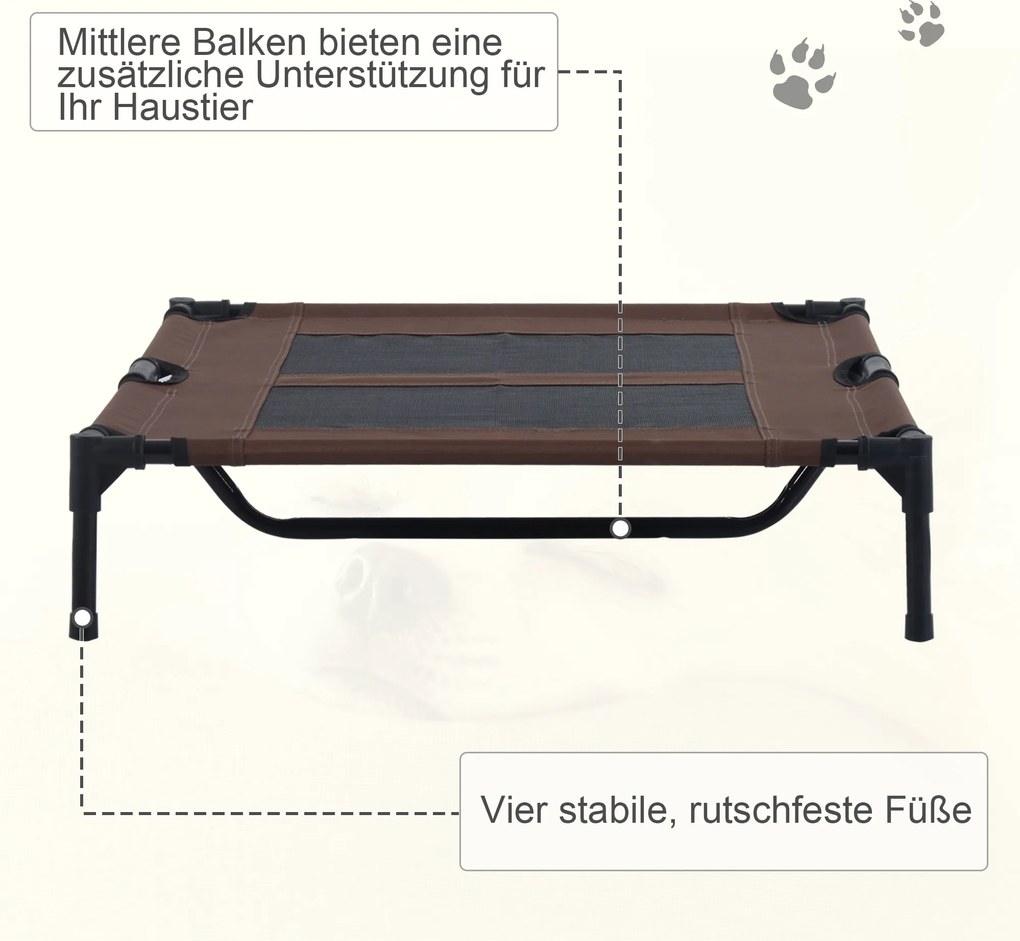 PawHut Leżak dla psa lub kota Miękka poducha 92x76x18cm Elegancki kolor kawowy | Aosom PL