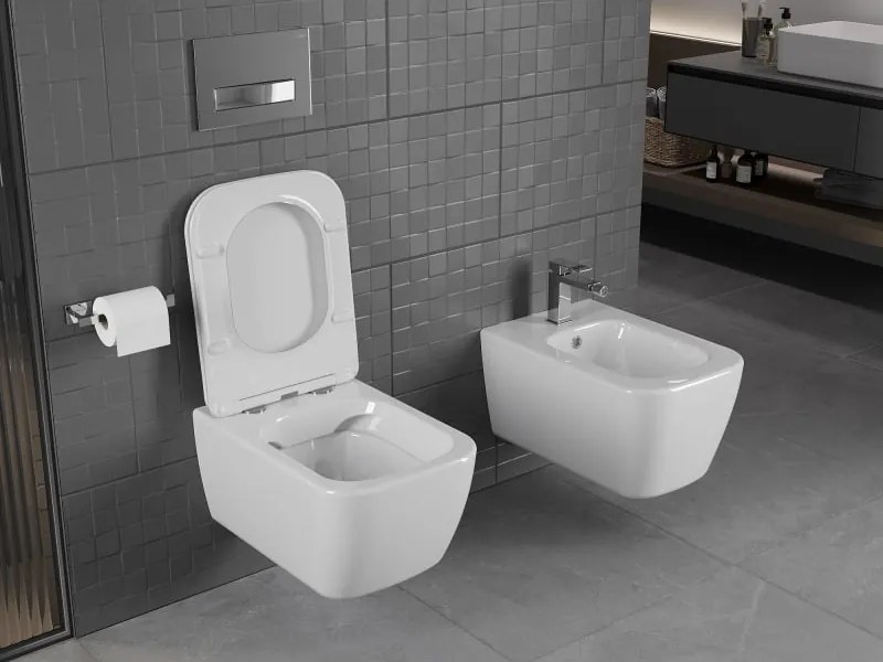 Mexen Stella miska wc Rimless z deską wolnoopadającą slim, duroplast, biała połysk - 30680900