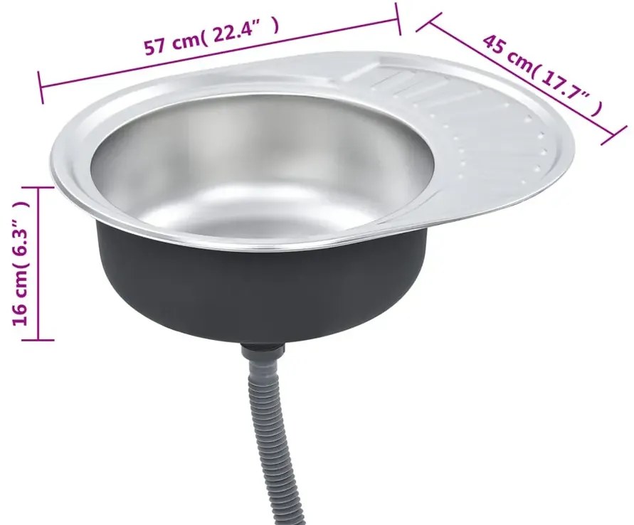 Owalny zlewozmywak ze stali nierdzewnej - Fenix 5X