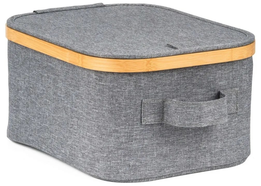 Pojemnik do przechowywania G21 24 x 30 x 15 cm, bambusowy z pokrywką, szary