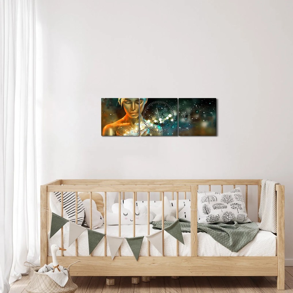 Obraz złotej wróżki (z zegarem) (90x30 cm)