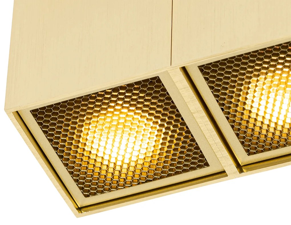 Designerski reflektor złoty 2-światłowy - Qubo HoneyDesignerski Oswietlenie wewnetrzne