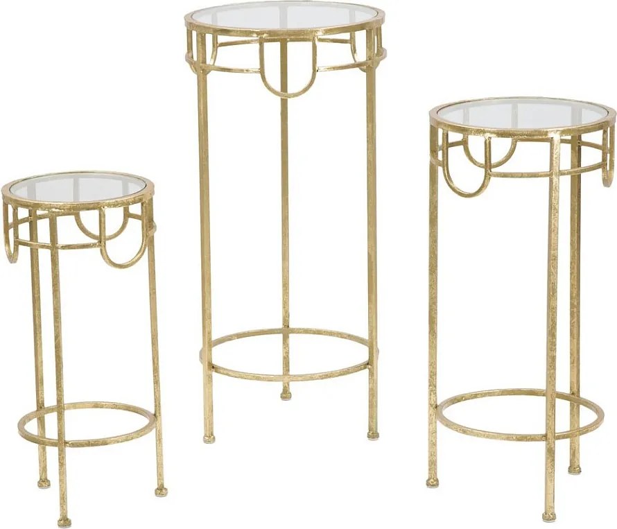 Zestaw Stolików Pomocniczych VKH428, Złoto, 33x33x70 cm, Kendra Home
