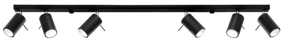 Czarna lampa sufitowa Sollux Etna 6L