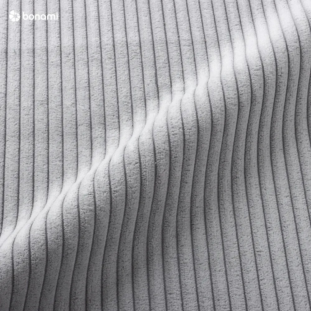 Jasnoszary sztruksowy rozkładany narożnik (lewostronny/w kształcie litery U) Brave Dave – Miuform