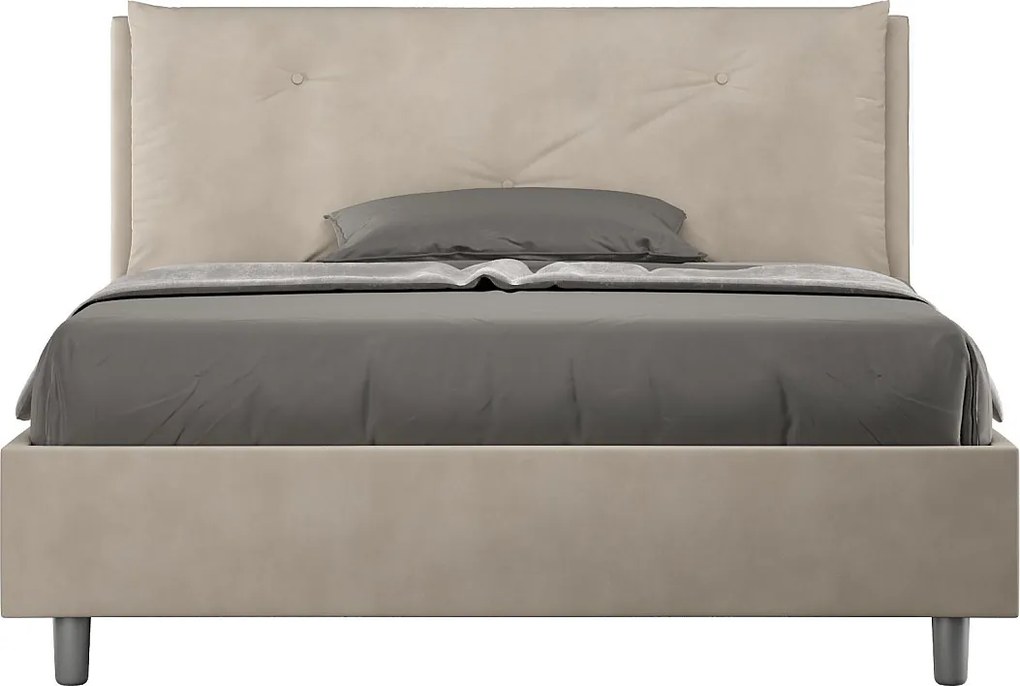 Łóżko bez stelaża tapicerowane 140x200 microfibra piaskowy Appia Large