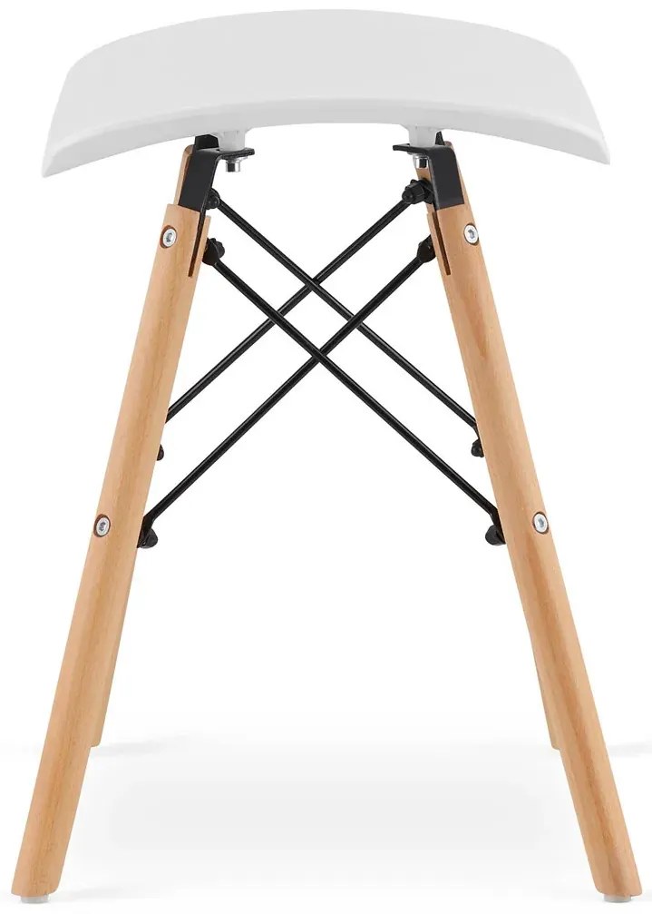 Zestaw 4 szt. białych taboretów skandynawskich A8-F91