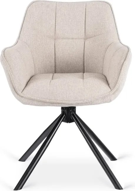 Zestaw Stół Rozkładany VERONA 160-240 cm Dąb/Czarny i 4 Krzesła PEONY 2 Beżowe