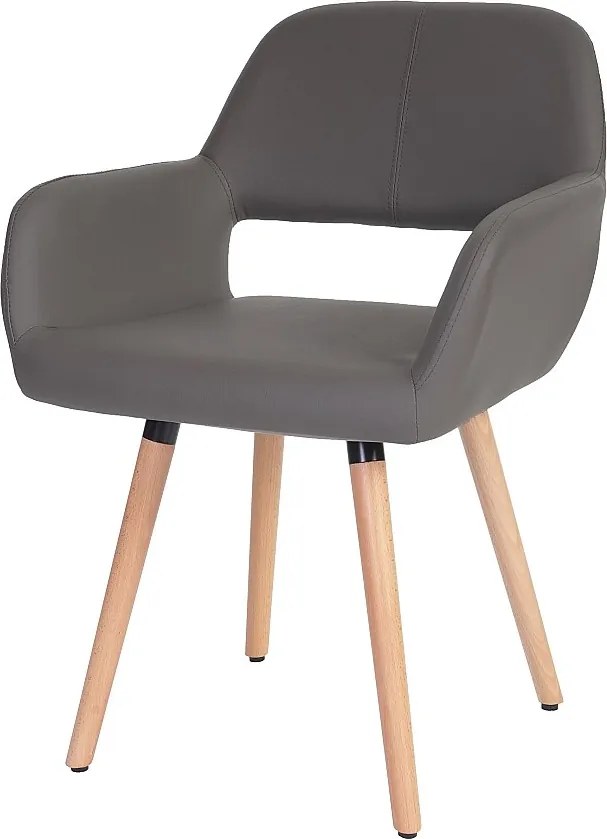 Krzesło do jadalni MCW-A50 II,  imitacja skóry, szary, jasne nogi