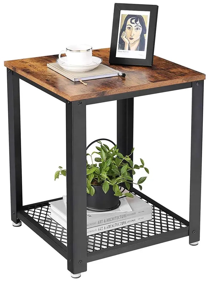 Industrialny Stolik Kawowy Z Półką D5-T52