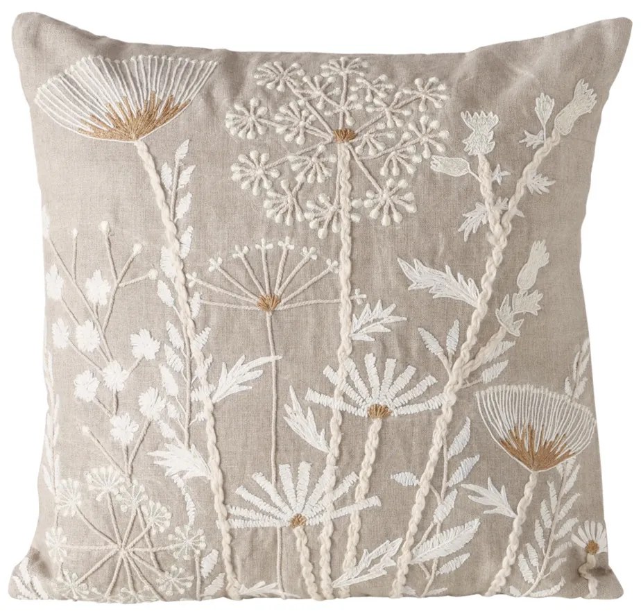 Poduszka dekoracyjna BLOMSTER, kwietny wzór, 100% len