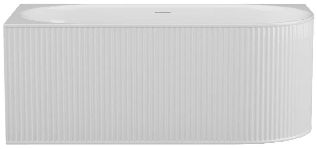 Wanna narożna ryflowana - 240 l - 170 x 80 x 60 cm - Biały mat - Akryl - Lewostronna - BARBORI