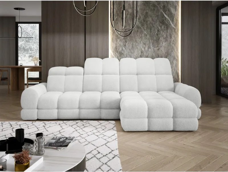 Narożnik TOLLO MINI S Prawostronny Elektryczna regulacja Bubble 01 kolor Biały WERSAL