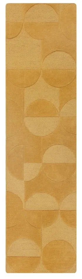 Dywan chodnikowy wełniany w odcieniach ochry 60x230 cm Gigi – Flair Rugs