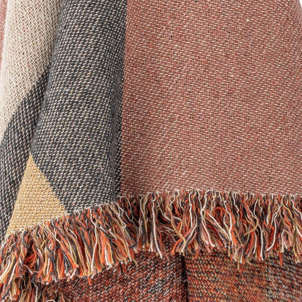 Brązowy koc z bawełny z recyklingu 130x160 cm Arni – Bloomingville