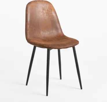 Zestaw 2 Krzeseł Jadalnianych Glamm Negro & Sztucznej Skóry Café Vintage & Sztucznej Skóry - Sklum