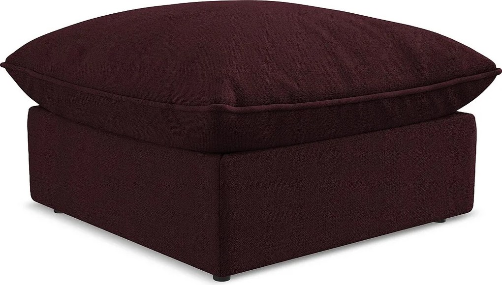 Pufa - z tkaniny strukturalnej - bordo - MANAO