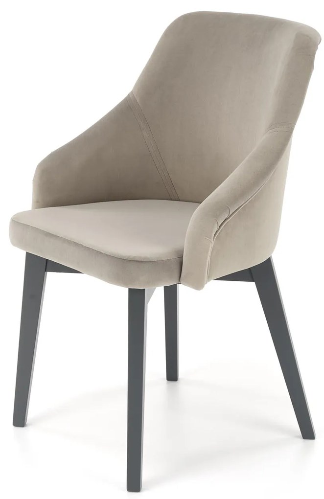 Krzesło tapicerowane grafit/grafit welurowe TOLEDO 2