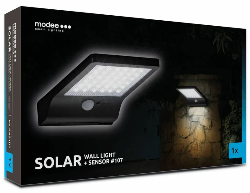 Modee lampa solarna naścienna LED z czujnikiem PIR ML-WS107