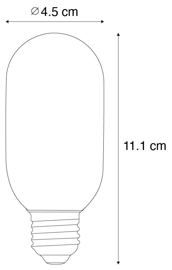 Zestaw 5 ściemnialnych żarówek LED E27 złotych T45 4W 300 lm 2200K