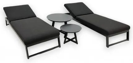 TISO + MELIA leżak LIKA-TEX® - zestaw ogrodowy aluminiowy 2+1