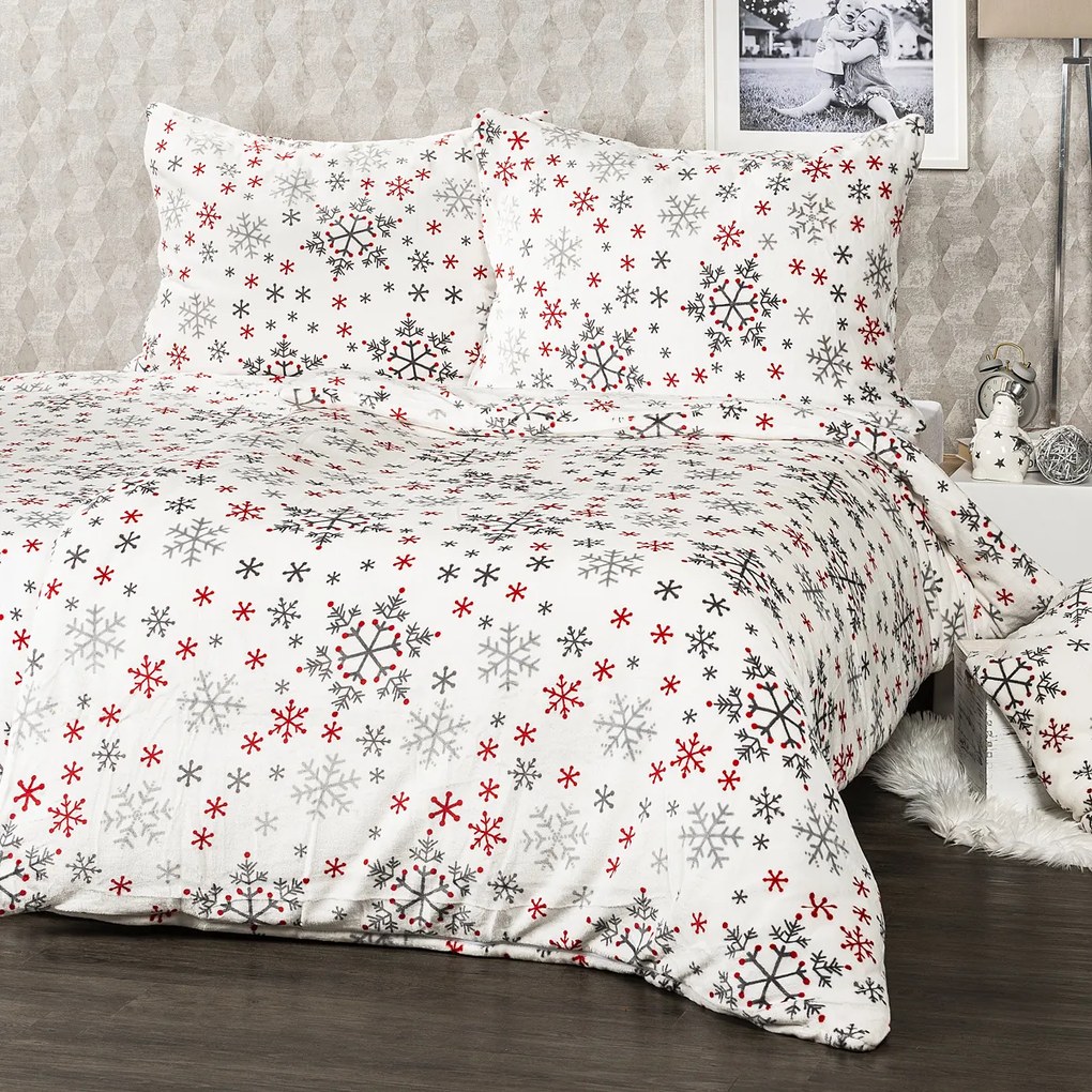 4Home Pościel mikroflanela Snowflakes, 140 x 200 cm, 70 x 90 cm