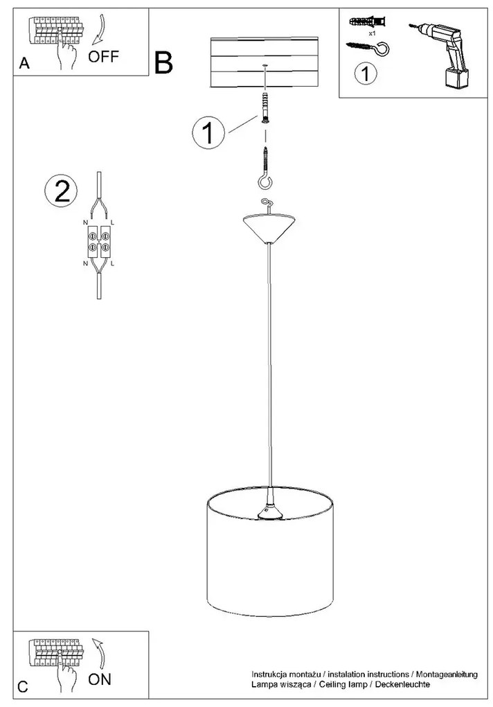 Lampa wisząca SOWY 30 biała SOLLUX  LIGHTING