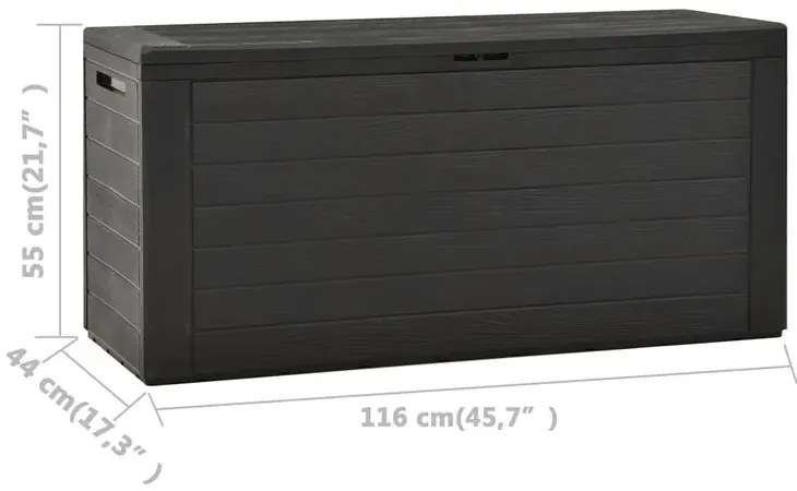 Prostokątna antracytowa skrzynia do ogrodu D4-N95