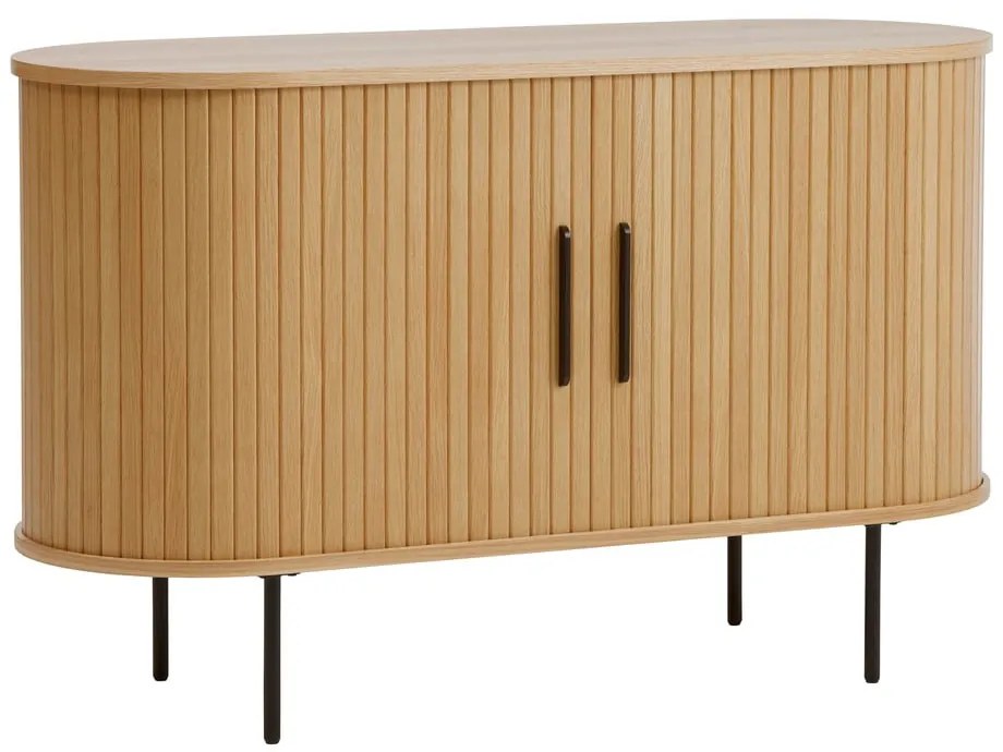 Komoda w dekorze dębu z drzwiami przesuwnymi w naturalnym kolorze 120x76x45 cm Nola – Unique Furniture