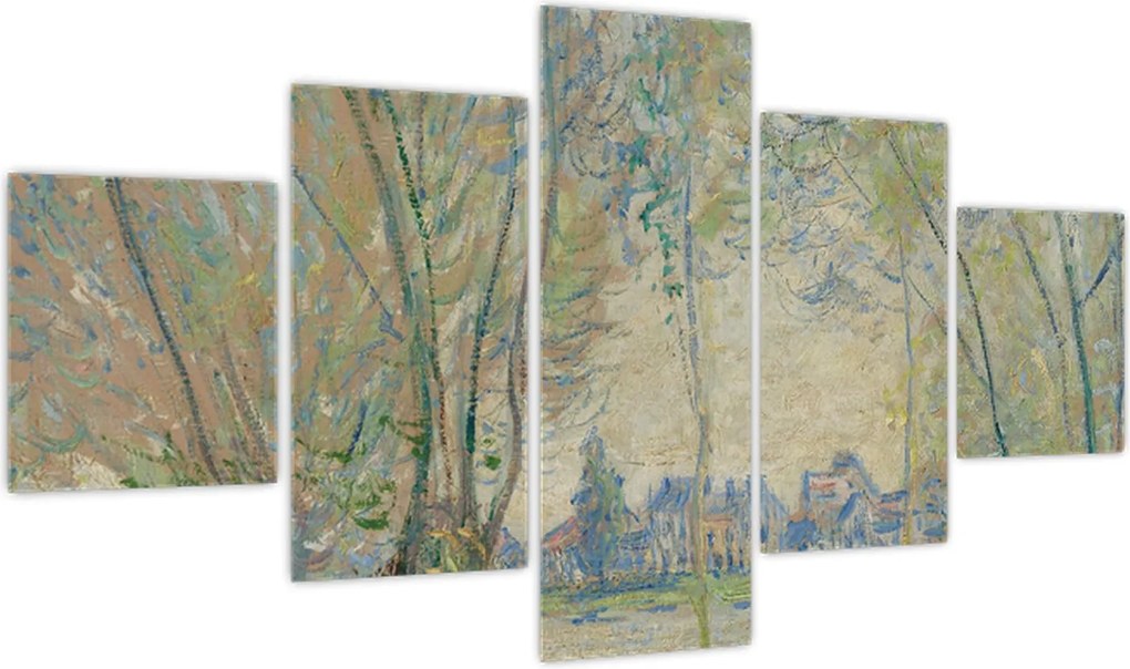 Obraz - Claude Monet, Woman Seated under the Willows, reprodukcje (125x70 cm)