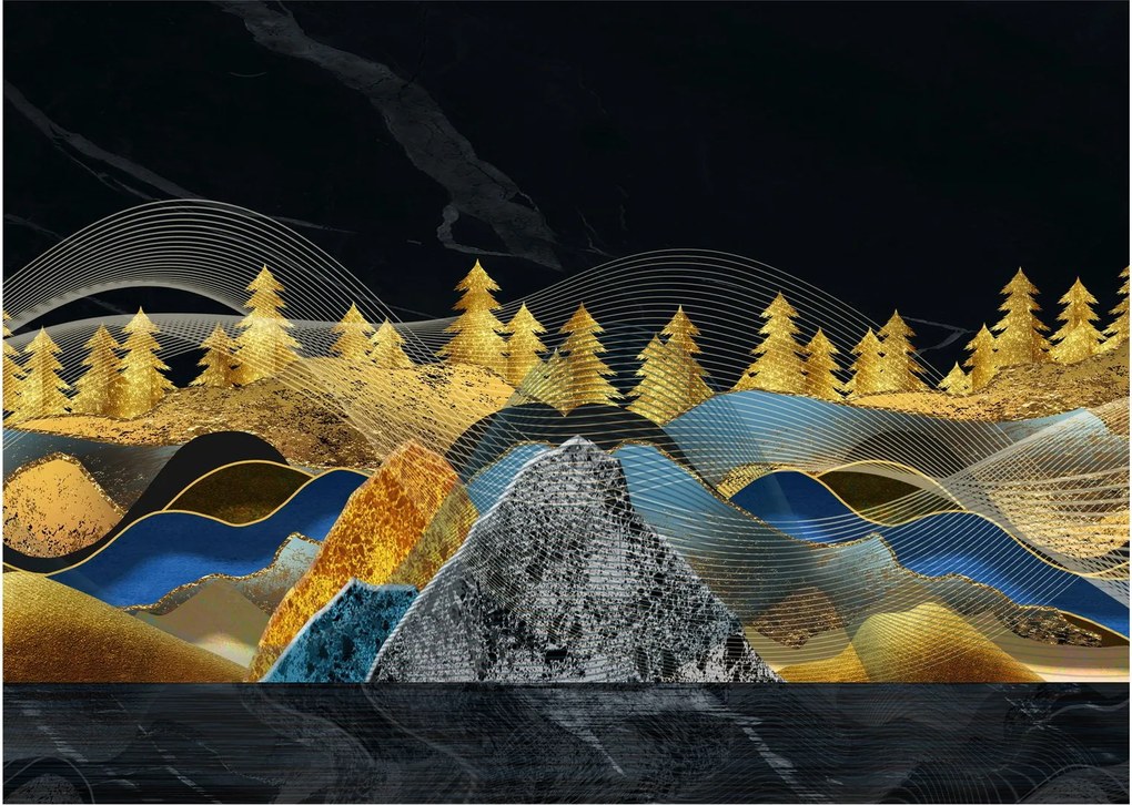 Obraz - Złote Góry (70x50 cm)