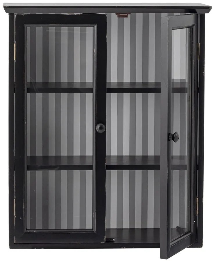 Czarna witryna z litego drewna jodłowego wisząca 51,5x66,5x22,5 cm Hazem – Bloomingville