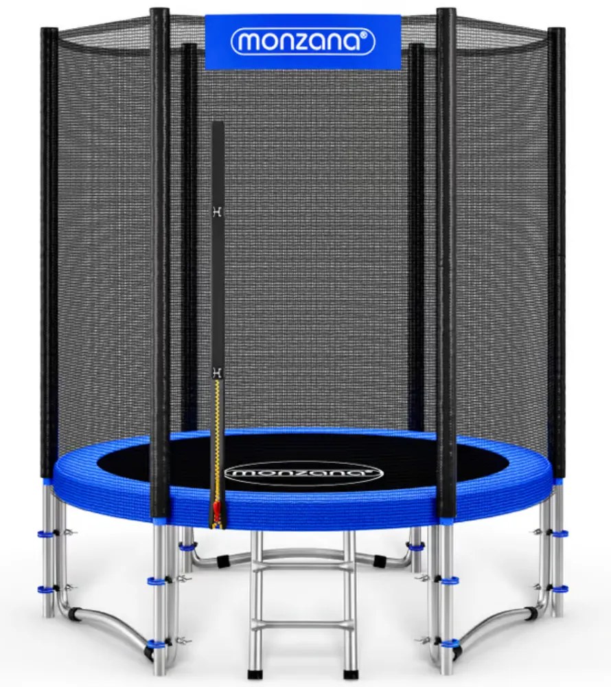 Monzana Trampolina z siatką ochronną JUMP, Ø183 cm, czarna/niebieska