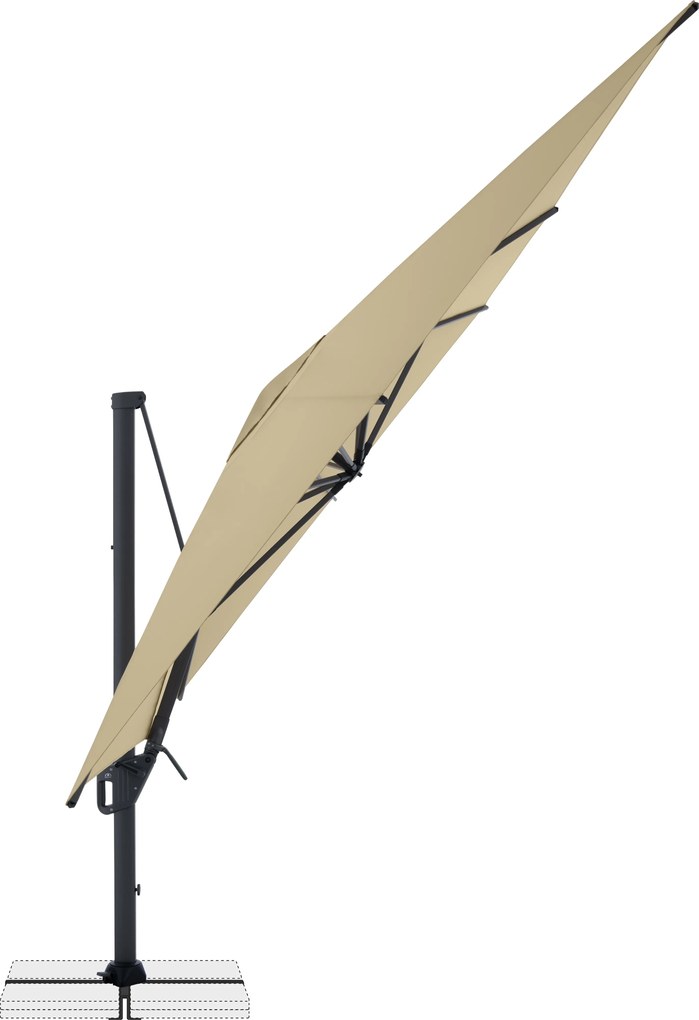 Doppler LIFE 300 x 400 cm – Parasol ogrodowy odchylany z boczną podporą