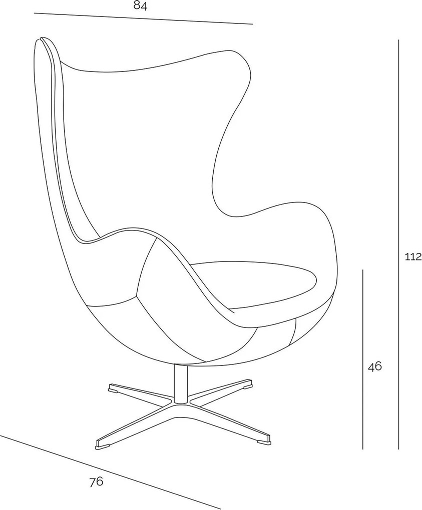 Designerski fotel z ekoskóry Jajo insp. Egg PU