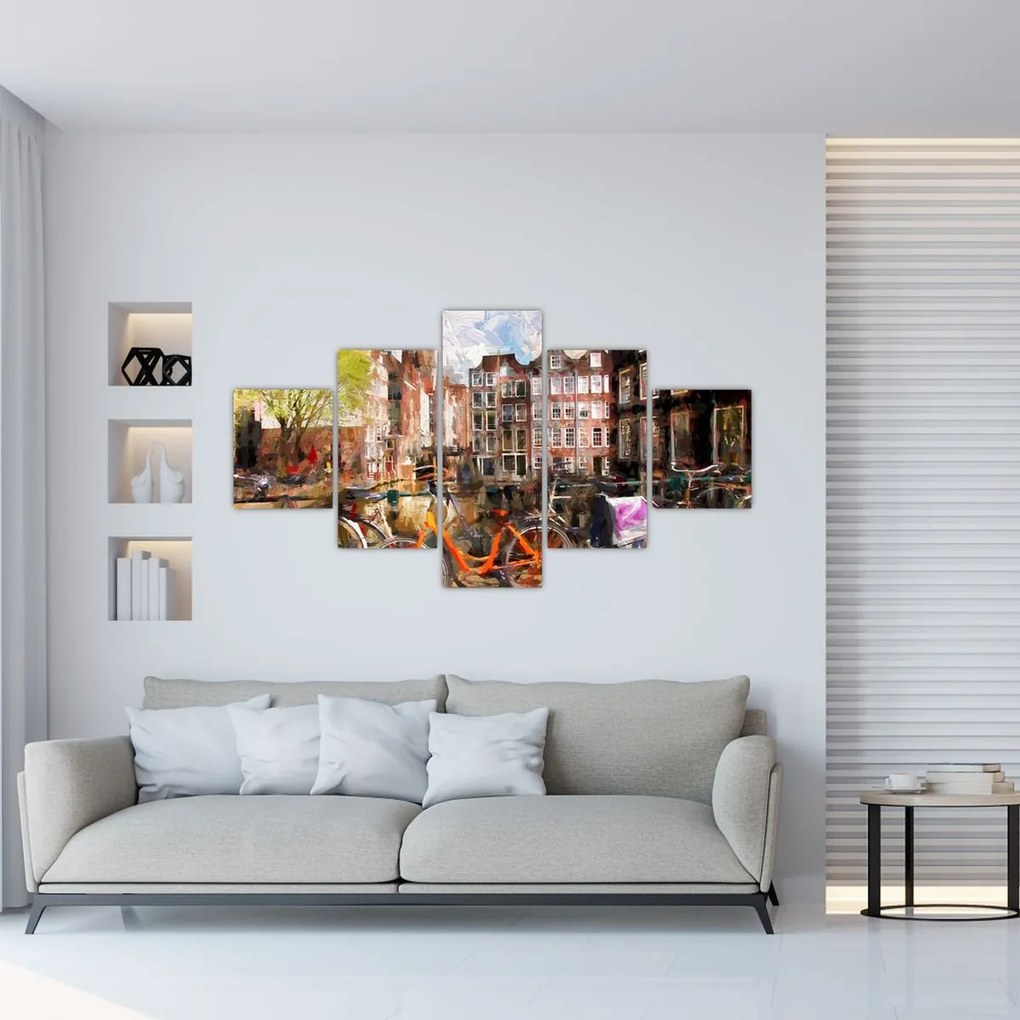 Obraz - Amsterdam, malarstwo (125x70 cm)