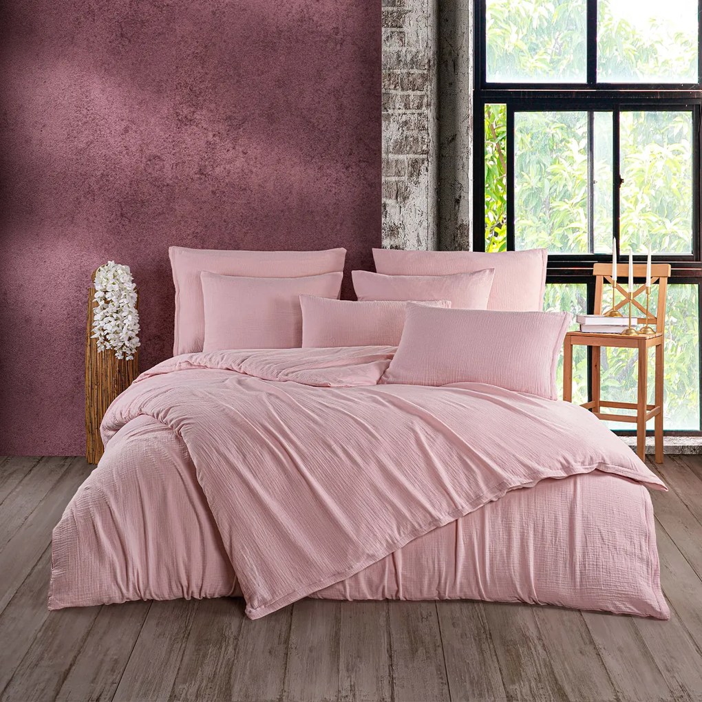 4Home Pościel muślinowa Rosa, 220 x 200 cm, 2 szt. 70 x 90 cm