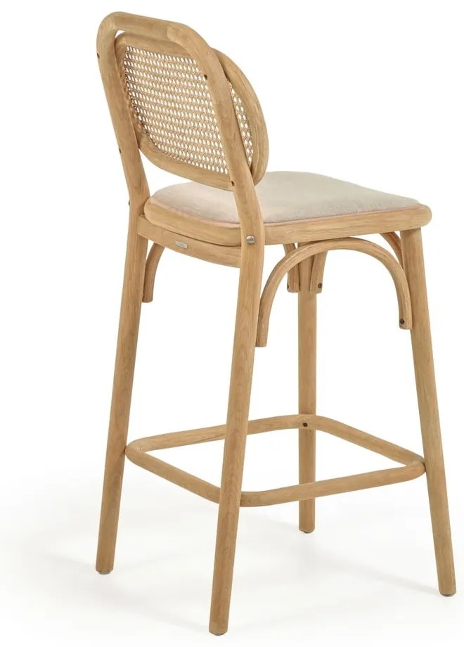 Hoker z litego drewna dębowego w naturalnym kolorze (wysokość siedziska 65 cm) Doriane – Kave Home