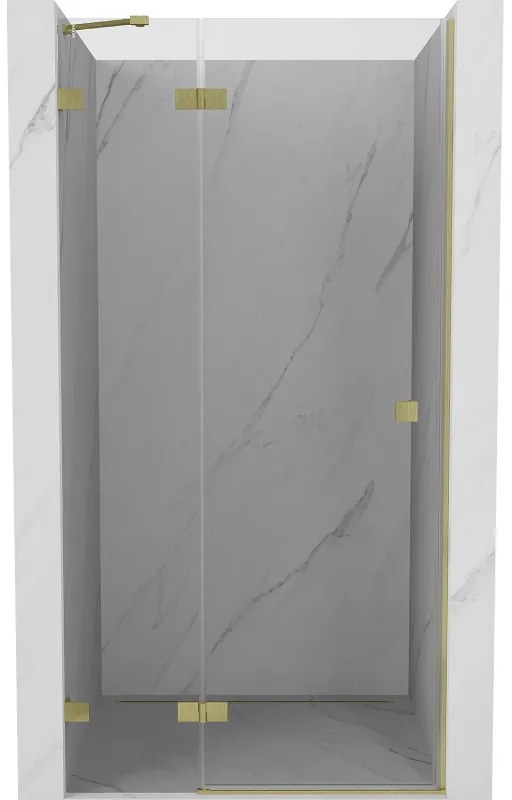Mexen Lunar drzwi prysznicowe uchylne lewe 120 cm, transparent, złote szczotkowane - 834-120-000-55-00-L