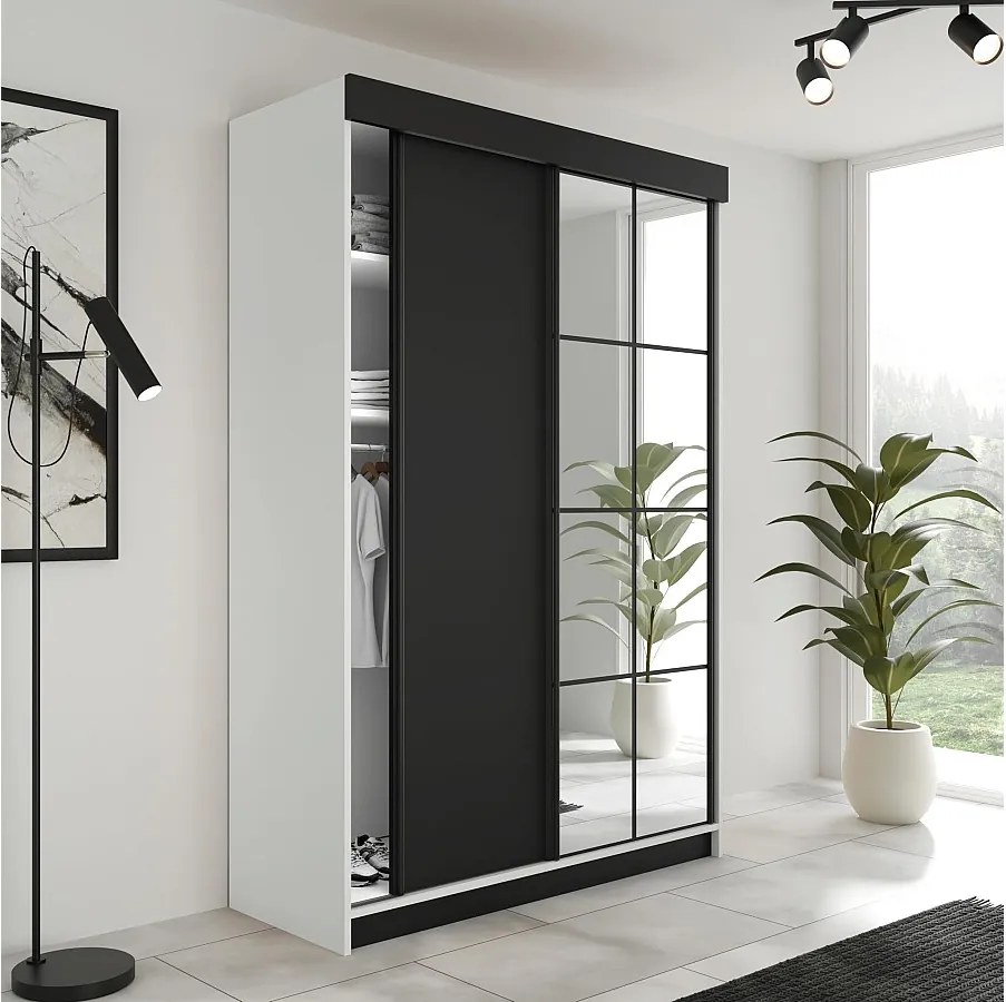 Szafa Przesuwna LAMARO 167 Biały/Czarny