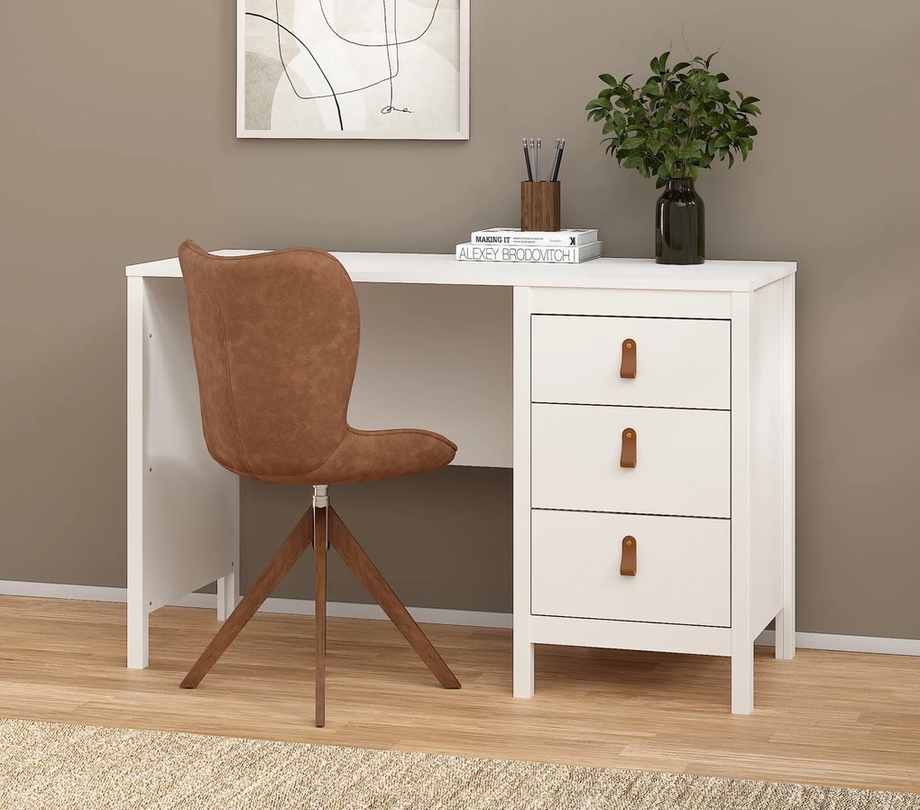 Biurko komputerowe Madrid 3 szuflady biały mat