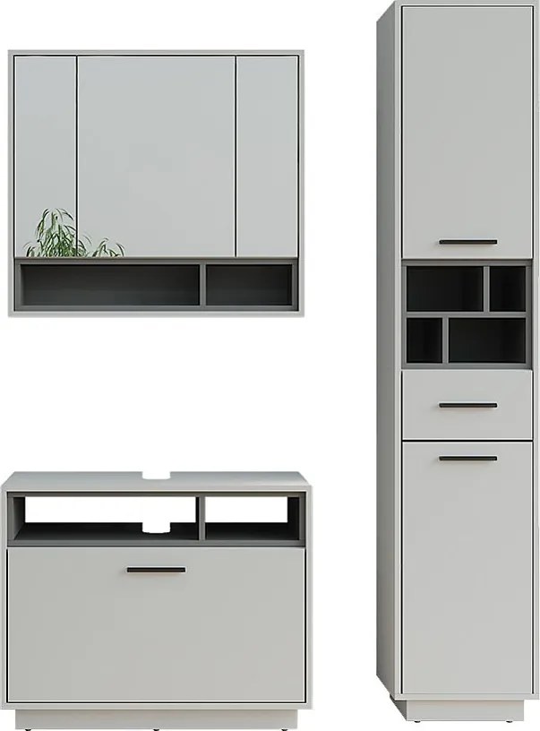 Zestaw mebli łazienkowych szary/antracyt 80x35x64 beatrice