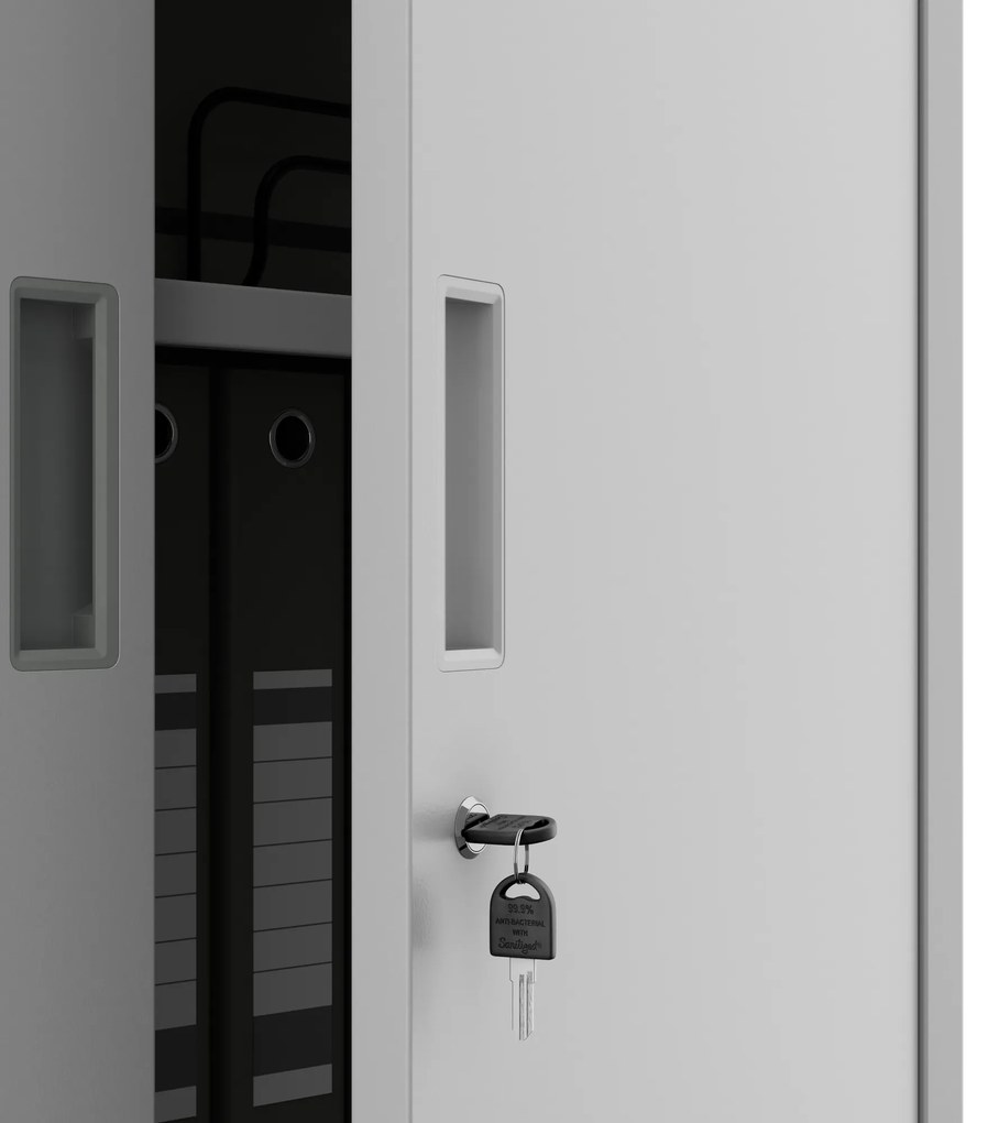 Szafa biurowa na dokumenty z 4 półkami szara, 1750x800x400 mm: JAN Compact