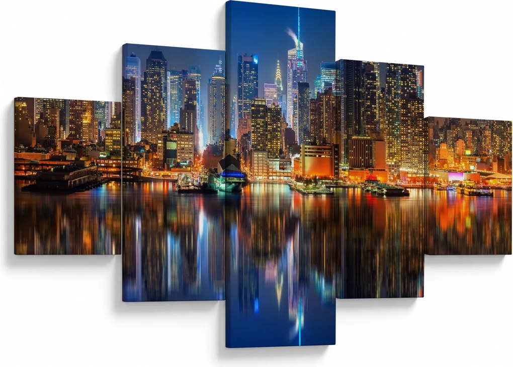 Obraz Manhattanu w nocy (125x70 cm)